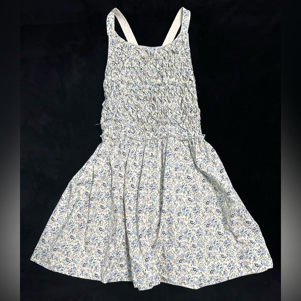 Free People Blue and Gray Smocked Sundress